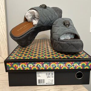 Kurt Geiger Gray Quilted Sandals